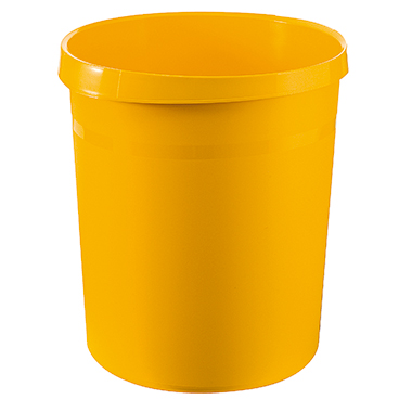 HAN Papierkorb GRIP 31,2 x 35 cm (Ø x H) 18l Polypropylen Farbe: gelb 1 Sortierfach, konisch, Maße: 31,2 x 35 cm (Ø x