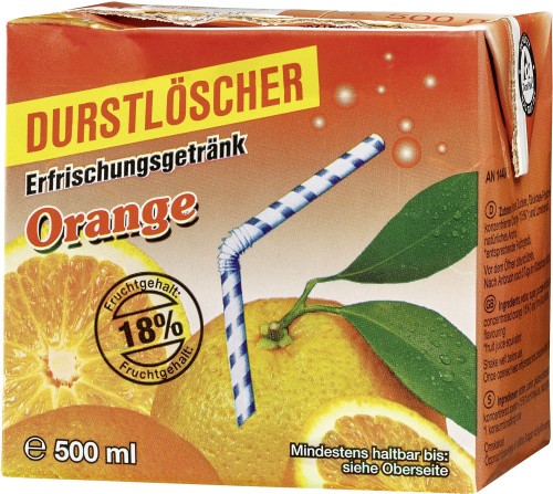 Durstlöscher Erfrischungsgetränk Orange 0,5L Tetrapack