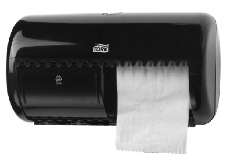 Tork ELEVATION Standard-Toilettenpapierspender T4 Geeignet für 2 Kleinrollen, abschließbar Farbe: schwarz