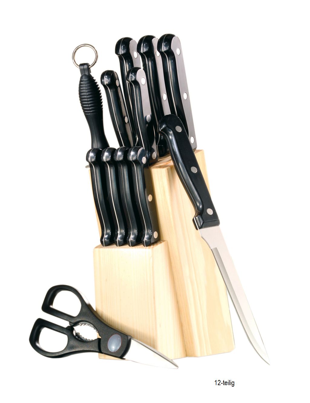 12-teiliges Messerset ORION mit Holz-Block,