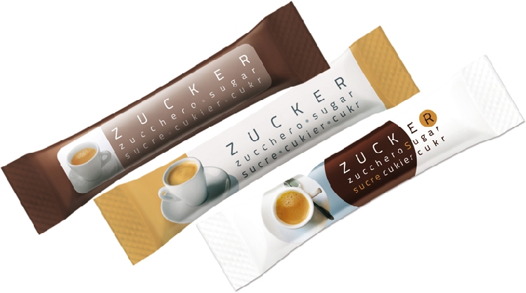 Hellma Mini-Zucker-Sticks, Inhalt: 200 Portionen à 2,5 g je Runddose.