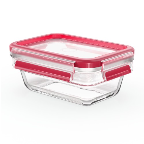 Emsa CLIP & CLOSE Frischhaltedose, rechteckig, Maße: 16,8 x 11,8 x 6,9 cm, Inhalt: 0,45 Liter, Material: Glas, Dichtung aus Silikon.