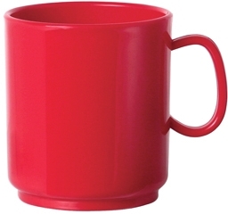 WACA Henkelbecher FUN aus Polypropylen, in rot. Kapazität: 0,25 l. Durchmesser: 7 cm.