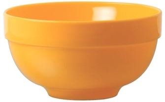 WACA Dessertschale aus Polypropylen in gelb. Form: rund, mit hohem Rand. Durchmesser 13,5 cm, Kapazität: 0,45 l.