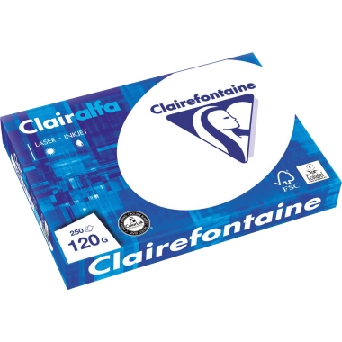 Clairefontaine Kopierpapier Clairalfa DIN A4 120g/m weiß 250 Bl./Pack.