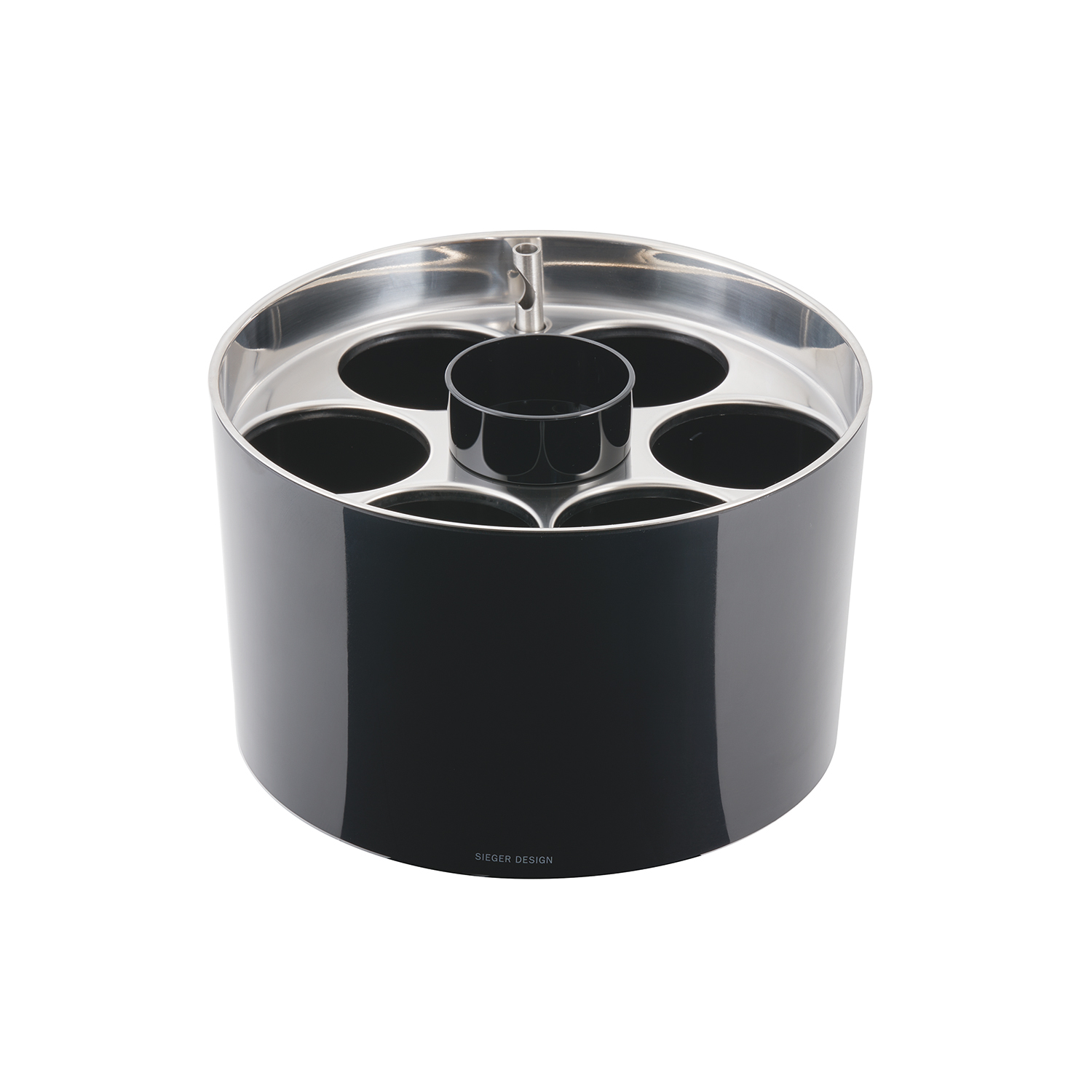 APS Konferenzkühler STAR, inkl. Kühlakku, Farbe: schwarz, Durchmesser: 230 mm, Höhe: 150 mm, mit 6 Öffnungen (6,7 cm),