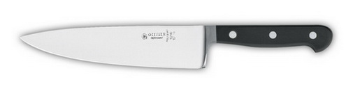 Giesser Kochmesser, breit, 18 cm Klinge, schwarzer Griff das klassische breite Messer mit hervorragender Gewichtsverteilung.