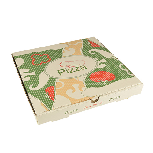100 Pizzakartons, Cellulose "pure" eckig 26 cm x 26 cm x 3 cm von PAPSTAR