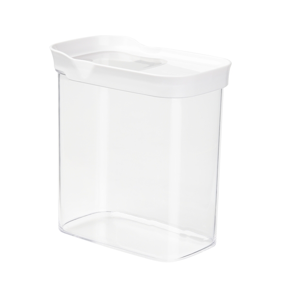 EMSA OPTIMA Schüttdose mit Schiebedeckel, Inhalt: 1,6 Liter, Farbe: weiß, transparent, Maße: 16 x 10 x 18 cm