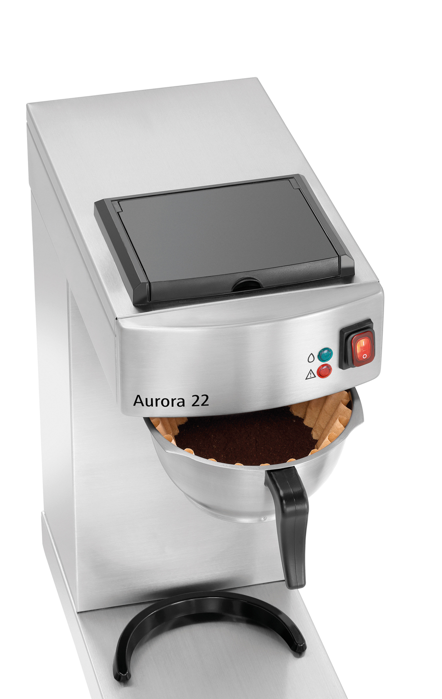 Bartscher Kaffeemaschine Aurora 22 | Steuerung: Kippschalter | Maße: 21,5 x 40,5 x 520 cm. Gewicht: 8 kg