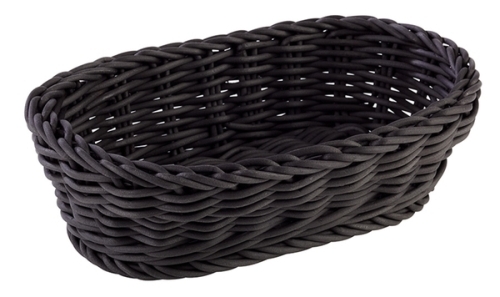 Korb, oval 19 x 12 cm, H: 6 cm Polypropylen, schwarz -PROFI LINE- spülmaschinengeeignet bruchsicher stapelbar