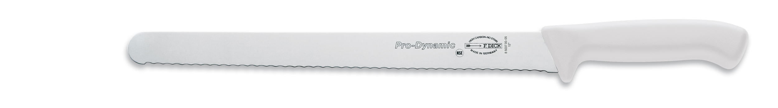 Dick Aufschnittmesser 30 cm, weißer Griff, poliert, Serie "ProDynamic"