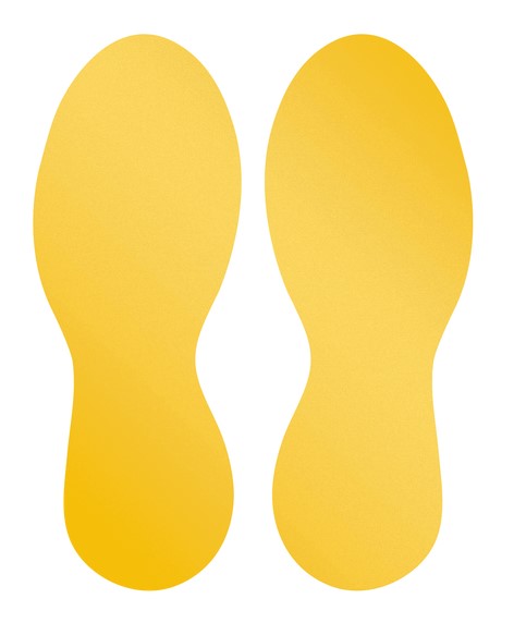 Durable Bodenmakierungsform "Fuß" ablösbar Inhalt: 5 Stück , Farbe: Signalgelb