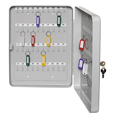 ALCO Schlüsselschrank 16 x 20 x 7,5 cm (B x H x T) 30 Schlüssel Stahlblech, lackiert lichtgrau