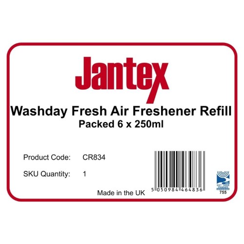6 Stück Jantex Aircare Lufterfrischer "Washday Fresh" Nachfüllung . Nachfüllung für den Jantex-Aircare-Spender CR830.