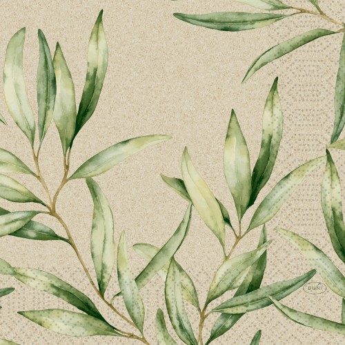 Duni Tissue-Serviette 33 x 33 cm Foliage 3-lagig, 1000 Stk/Krt (4 x 250 Stk)