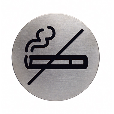 DURABLE Piktogramm Türschild PICTO 83mm Rauchen - Nein - Edelstahl, gebürstet silber metallic