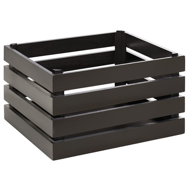 APS Holzbox -SUPERBOX-, 35 x 29 cm, H: 20 cm, Akazienholz, schwarz, passend zu GN 1/2