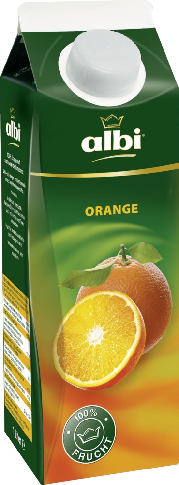 Albi Orangensaft 100% Frucht 1L Tetrapack.