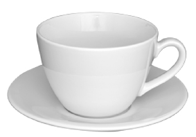 Milchkaffee-Tasse -Inhalt 0,45 ltr - mit Untertasse Durchmesser 18,0 cm - Eschenbach COFFEE SHOP - uni weiss