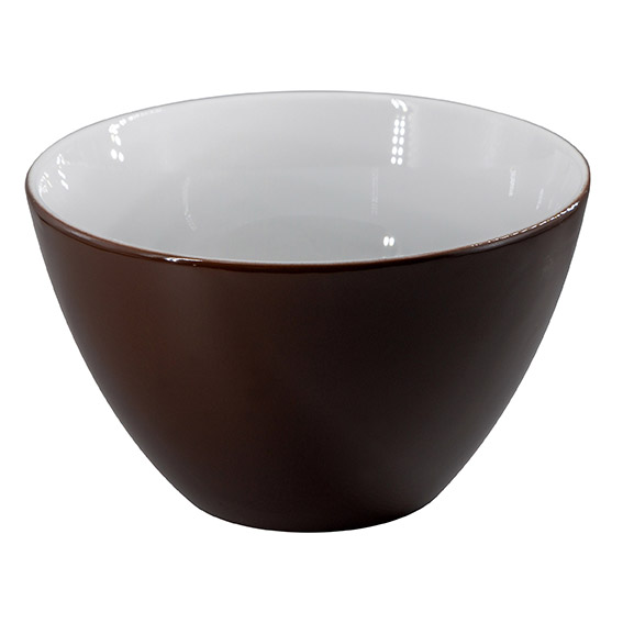 Schüssel 21 cm - Form: Table Selection - Dekor, 68570 kaffeebraun - aus Porzellan. Hersteller:, Eschenbach. "Made in Germany".
