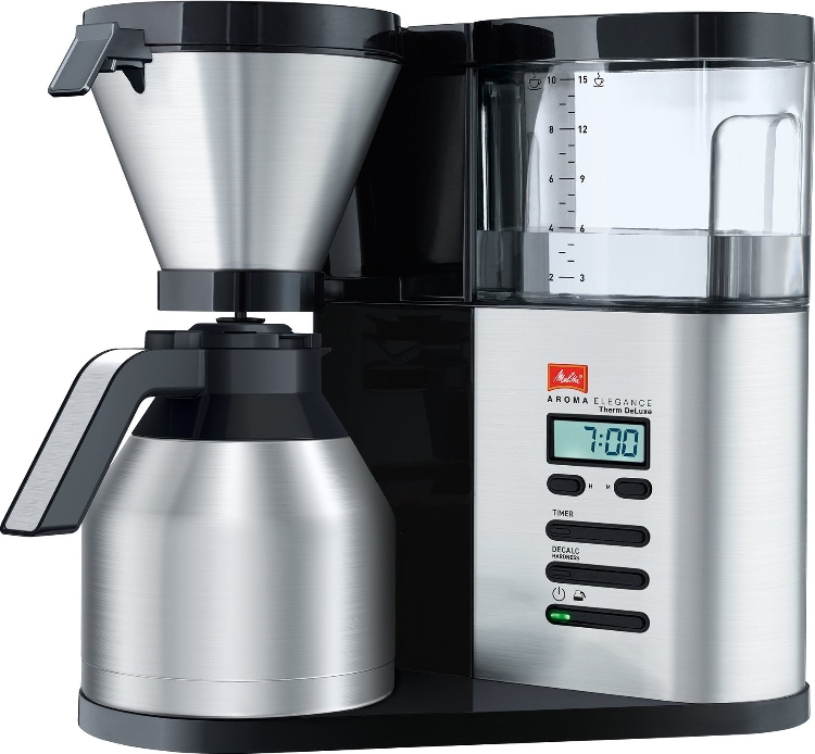 Filterkaffemaschine AromaElegance Therm Deluxe von Melitta. Mit isolierkanne und separat abnehmbarem Wassertank.
