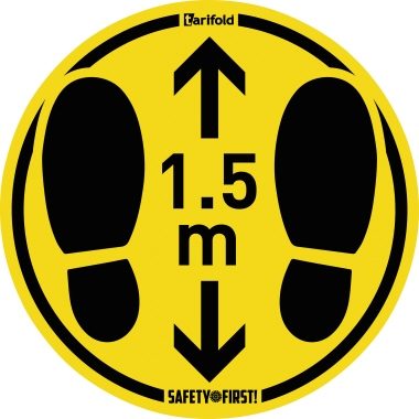Tarifold® Bodenmarkierung Fußabdruck 35cm gelb/schwarz