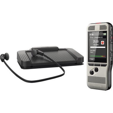 Philips Diktiergerät Digital Pocket Memo Starter Kit DPM 6700 5,3 x 12,3 x 1,5 cm (B x H x T) 42.000 (SP), 21.000 (QP), 3.000 (MP3), 1.620 (PCM