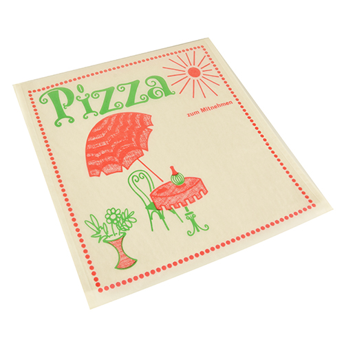 100 Pizzataschen, Pergamin 30 cm x 30 cm "Cafeteria" fettdicht von PAPSTAR