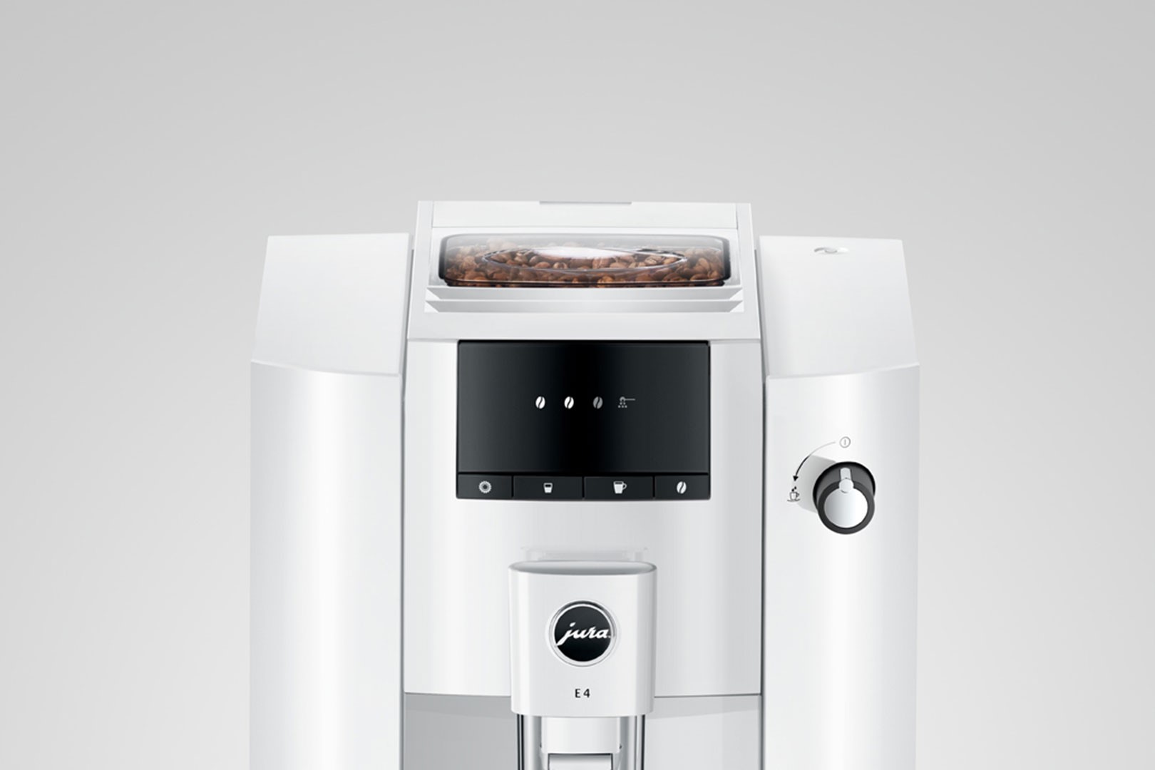E4 (EA) Kaffeevollautomat in weiß, 1,9 Liter Füllmenge Wassertank, Breite 28cm, Höhe 34,5cm, Tiefe 44,4cm