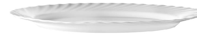 Platte oval Ø: 35 cm aus Hartglas - Form Trianon uni weiß - ARCOPAL