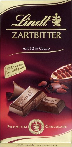 Lindt Zartbitter Tafelschokolade 52% 100G