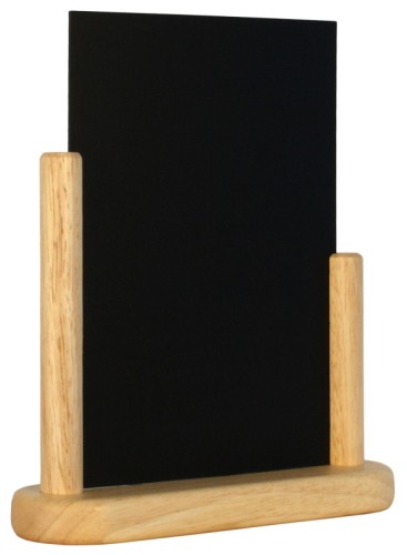 Tischtafeln , naturfarben aus schwarzem PVC Kunststoff, einzuschieben in Rahmen aus dreifach lackiertem Buchenholz,  auch als
