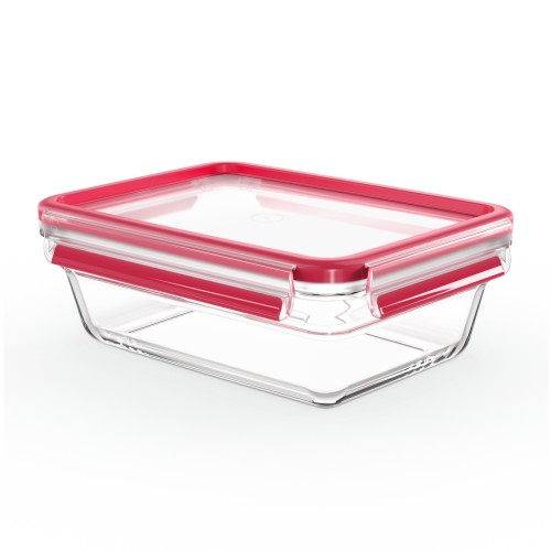 Emsa CLIP & CLOSE Frischhaltedose, rechteckig, Maße: 22,7 x 16,6 x 7,9 cm, Inhalt: 1,3 Liter, Material: Glas, Dichtung aus Silikon.