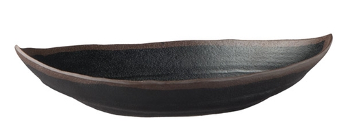 Blattschale -MARONE- 25,5 x 14 cm, H: 5,5 cm Melamin, schwarz mit braunem Rand 0,4 Liter spülmaschinengeeignet stapelbar