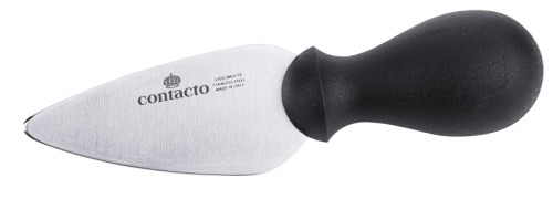 Parmesanmesser aus X65CrMoV15-Stahl, seidenmatt poliert, mit schwarzem hochdichten Polyethylen-Griff, extra schwere Qualität Länge: