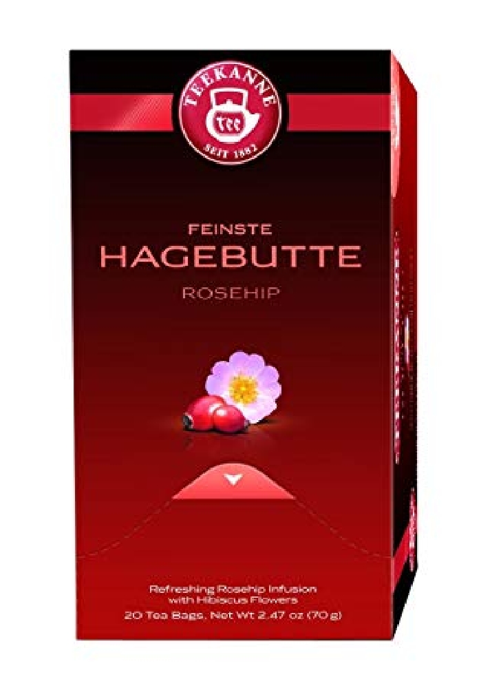 Teekanne Premium HAGEBUTTE, Inhalt: 20 Beutel à 1,75 Gramm, angenehm säuerlich-fruchtiger Geschmack.