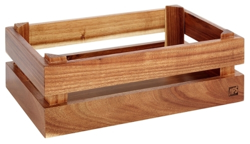 Holzbox -SUPERBOX- 29 x 18,5 cm, H: 10,5 cm Akazienholz passend zu GN 1/4 nicht spülmaschinengeeignet stapelbar Farbe: Braun