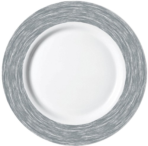 Speiseteller 25,4 cm aus Opalglas Form Brush - Grey / Grau Arcoroc