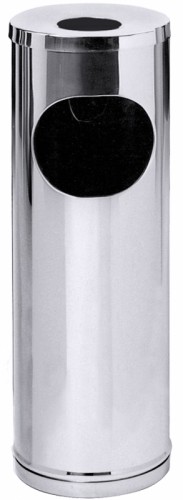 Standascher/ Papierkorb aus Edelstahl 18/0 hochglänzend, mit Windascher-Einsatz (nicht rostfrei), schwere Qualität Durchmesser: 20 cm,