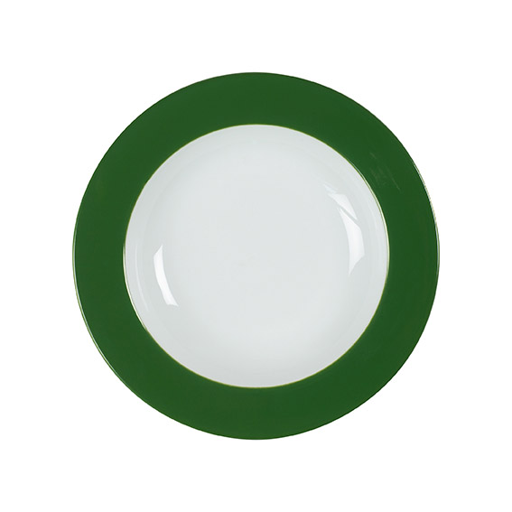 Teller tief 22 cm - Form: Table Selection - Dekor 79174 dunkelgrün - aus Porzellan. Hersteller: