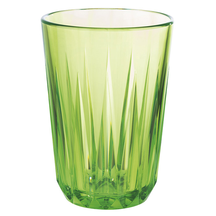 Trinkbecher -CRYSTAL- Ø 7 cm, H: 9,5 cm Tritan, Farbe: grün, Inhalt: 0,15 Liter, BPA-Frei stoßfest, stapelbar, spülmaschinengeeignet