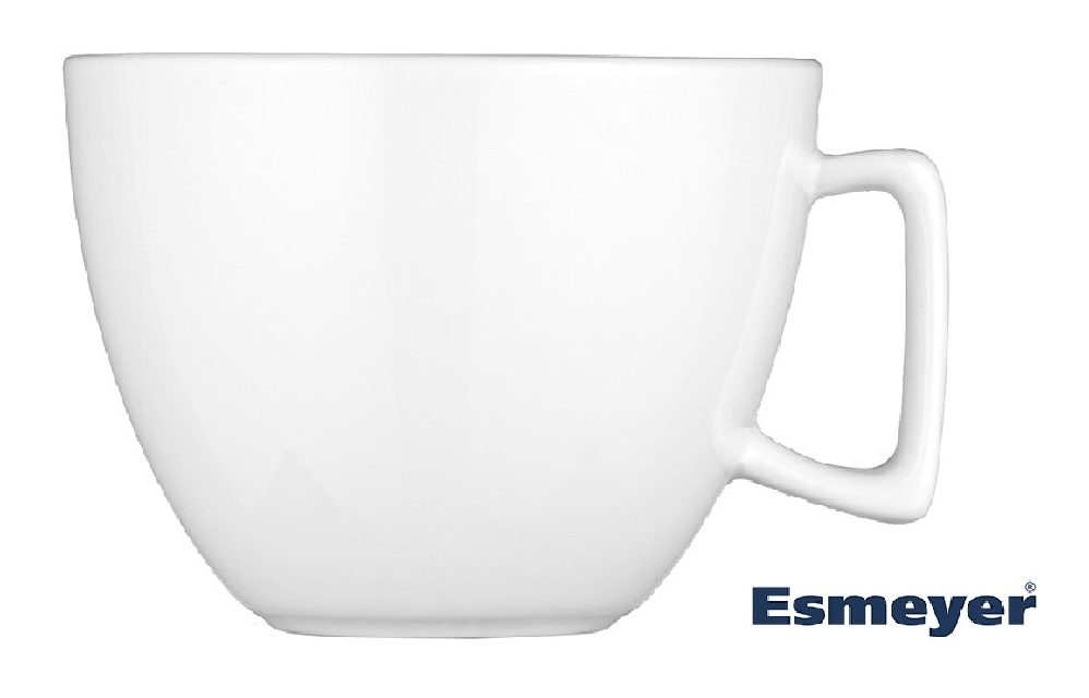 Kaffee-/Cappuccino-Tasse, Inhalt: 0,20 ltr., mit Untertasse, Form CREMA, UNI WEISS, Henkelform eckig, Höhe: 7,0 cm