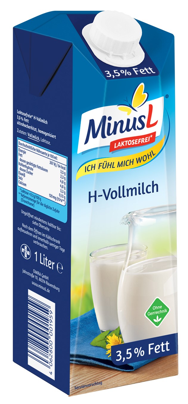 Minus L H-Vollmilch 3,5% laktosefrei 1L MIT FRISCHE BESTELLEN!