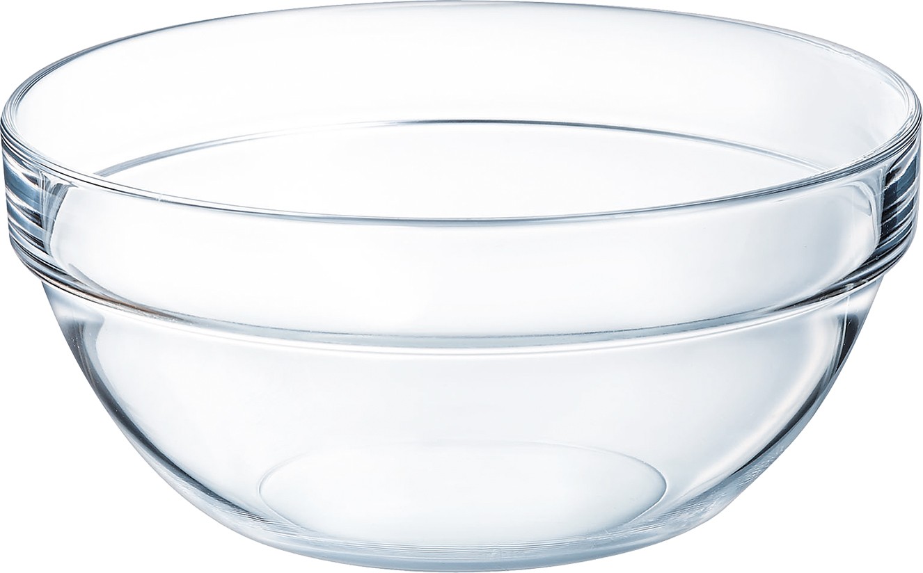 Glasschale EMPILABLE, Inhalt: 1 Liter, Durchmesser: 170 mm, Höhe: 77 mm, stapelbar.