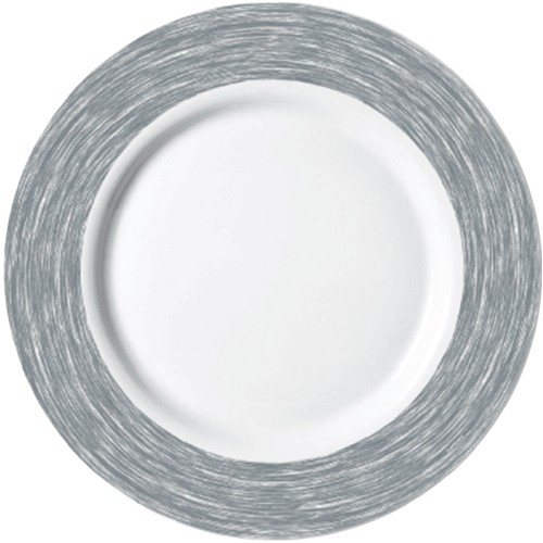 Speiseteller 23,5 cm aus Opalglas Form Brush - Grey / Grau Arcoroc