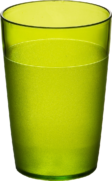 Roltex Becher LUCY aus Polycarbonat in grün, Kapazität: 0,25 l, Höhe: 10,2 cm.