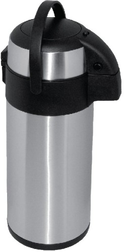 Pumpkanne NAIROBI aus Edelstahl und PP, Inhalt : 5 Liter, Gewicht 2,1 kg, Abmessungen 44,5(H) x 17,2(Ø)cm