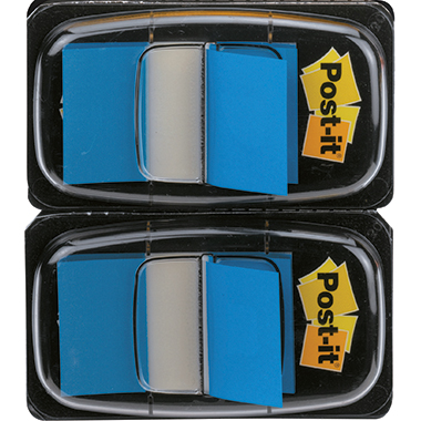 Post-it® Haftstreifen Index Standard 25,4 x 43,2 mm (B x H) blau 50 Bl./Block 2 Block/Pack.