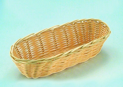 Brot- und Obstkorb, oval 21 x 10 cm, H: 6 cm Polypropylen, hellbeige -BASIC- spülmaschinengeeignet bruchsicher stapelbar